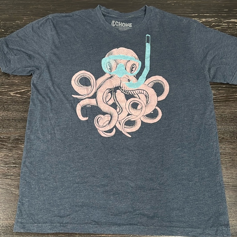 Men’s Graphic Tee, Snorkling Octopus large